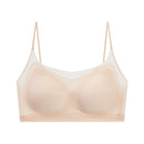 Roupa íntima ultrafina de seda gelada sem costura para mulheres com seios grandes, costas pequenas e bonitas, sem argola de aço, anti-flacidez, sutiã sem alças respirável para mulheres